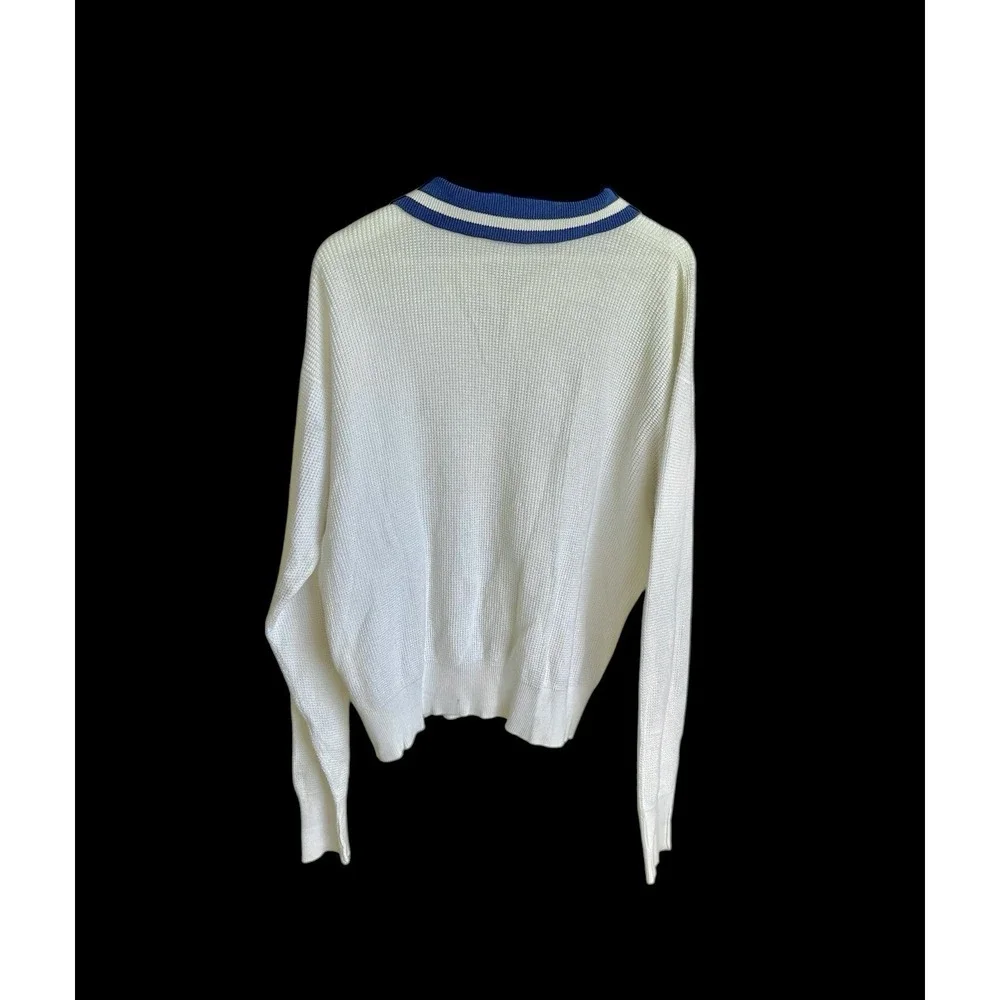 Vintage Ralph Lauren Long Sleeve Waffle Thermal Polo Shirt‎ Men's Medium *flaw
